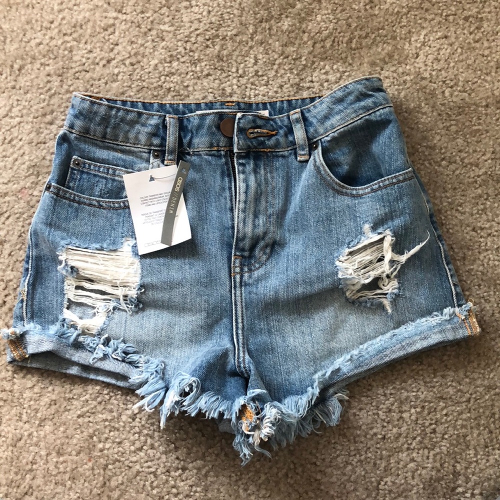 High waist denim shorts
